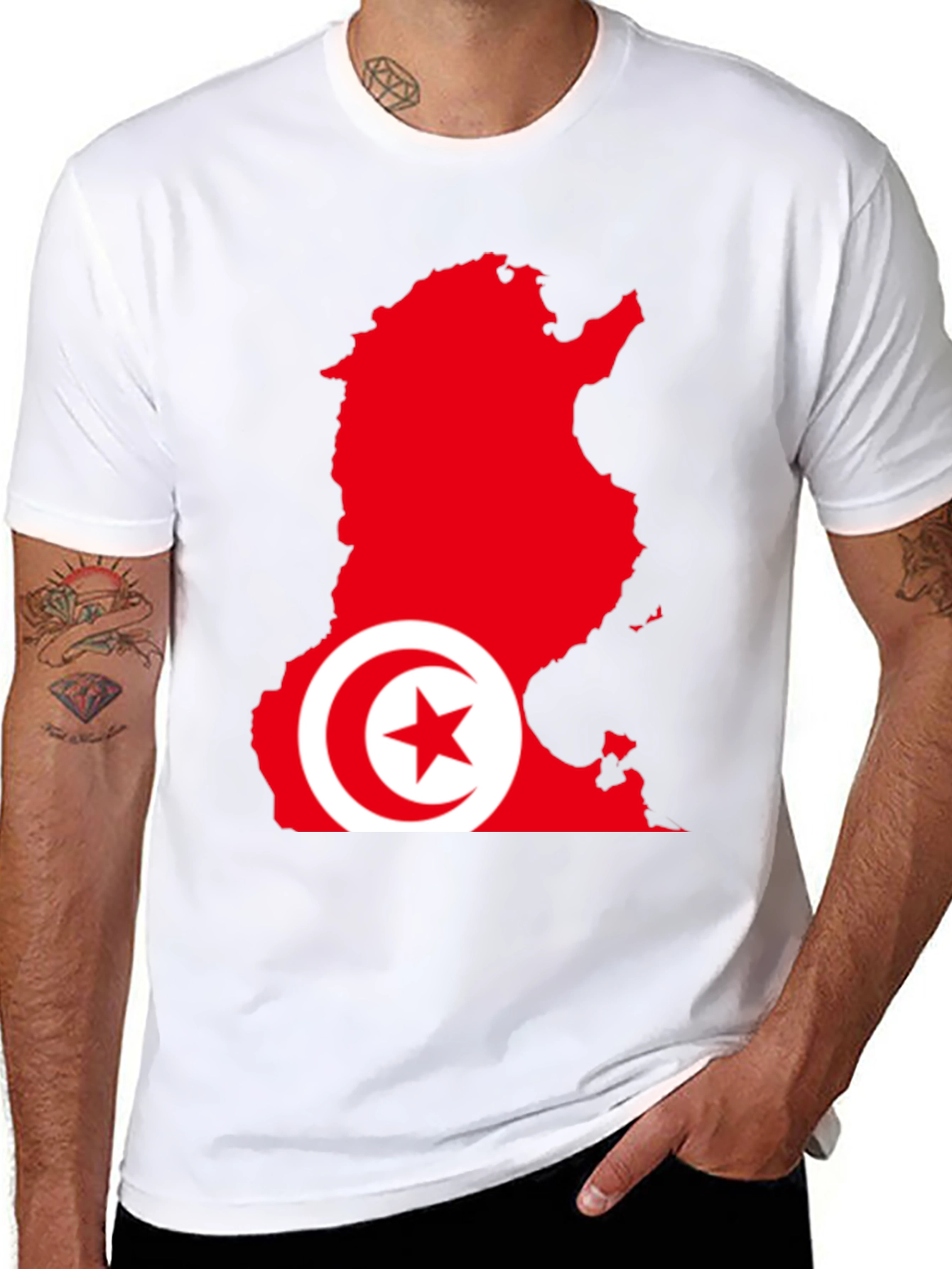 Tunisia Flag Map Graphic T-Shirt