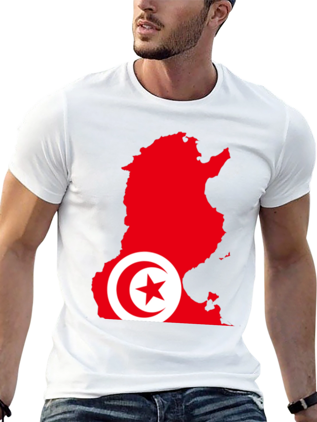 Tunisia Flag Map Graphic T-Shirt