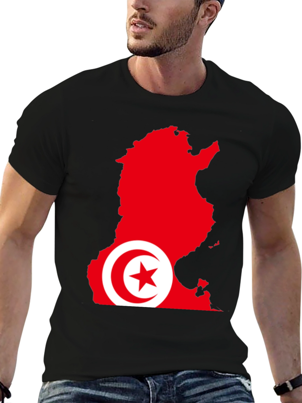 Tunisia Flag Map Graphic T-Shirt