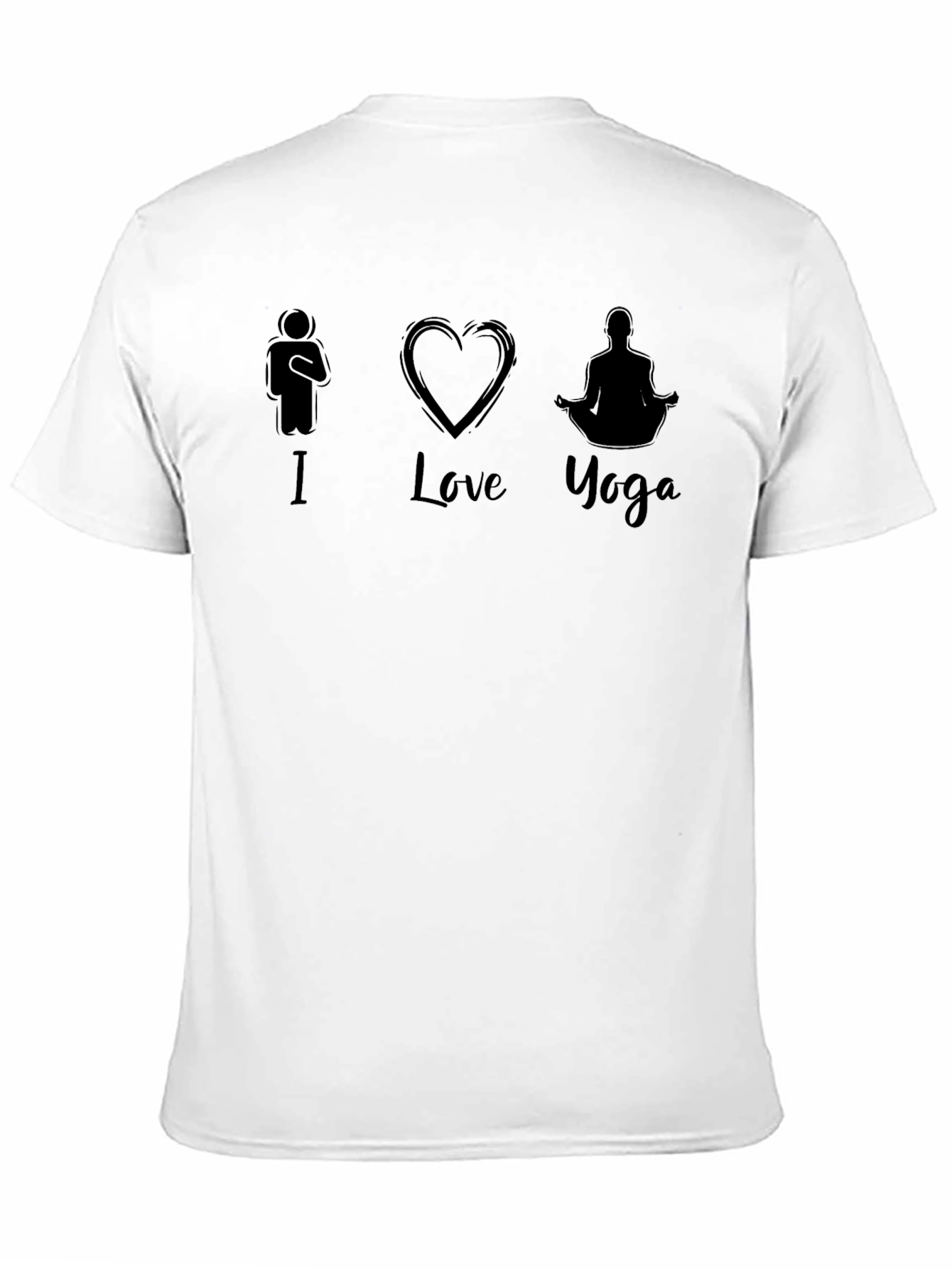 I Love Yoga Black Graphic T-Shirt