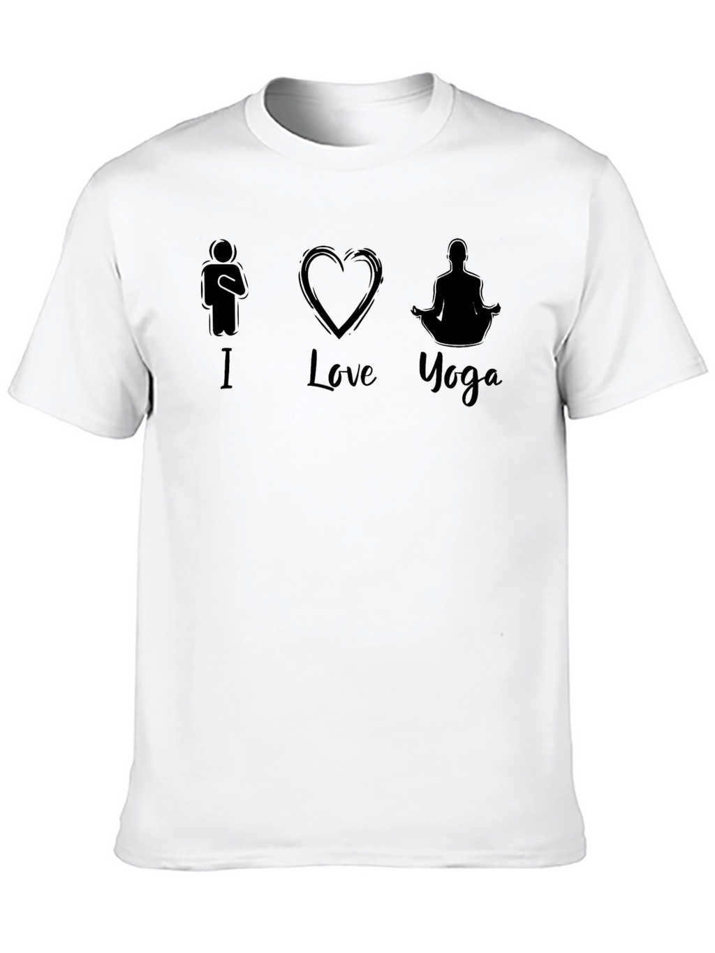 I Love Yoga Black Graphic T-Shirt