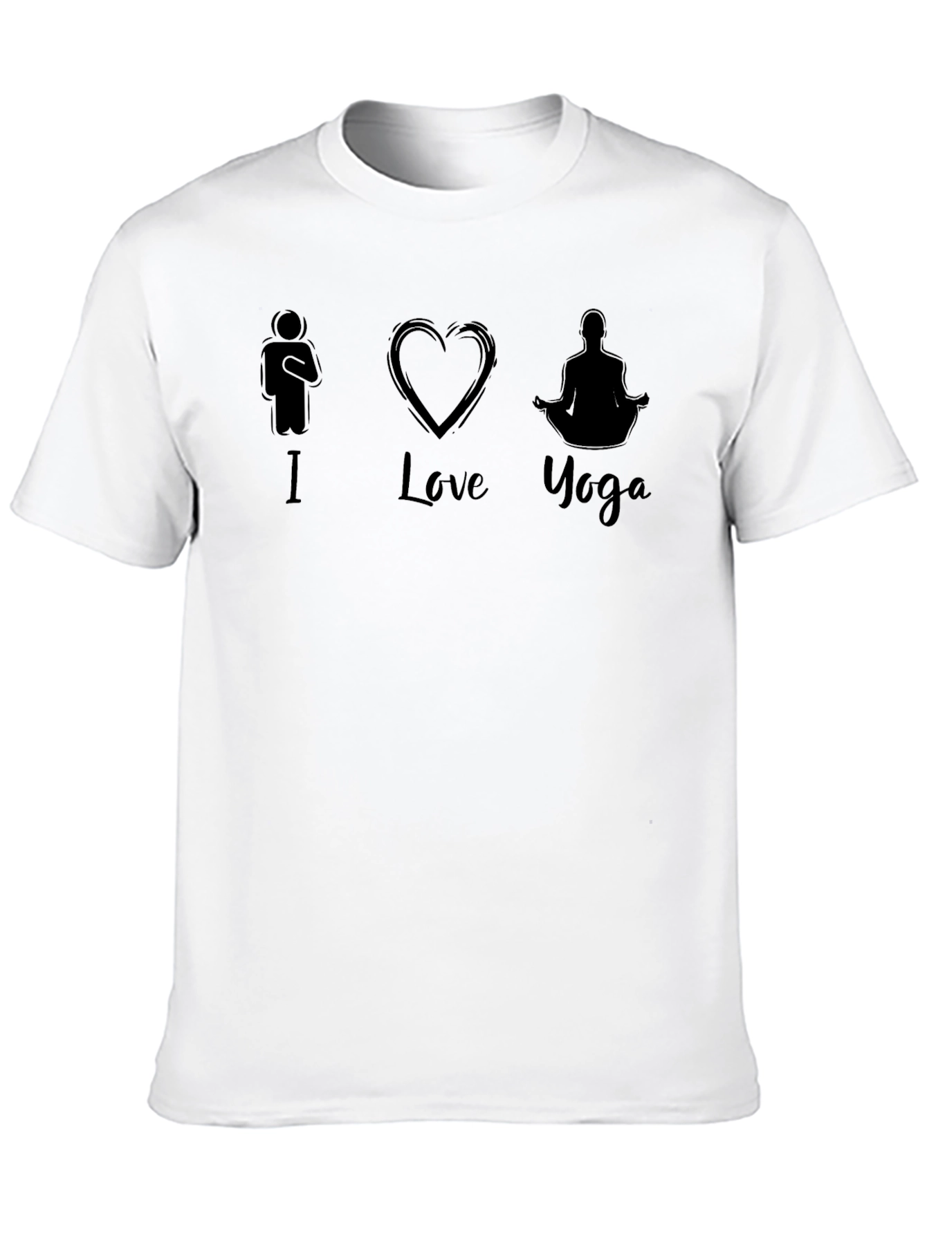 I Love Yoga Black Graphic T-Shirt