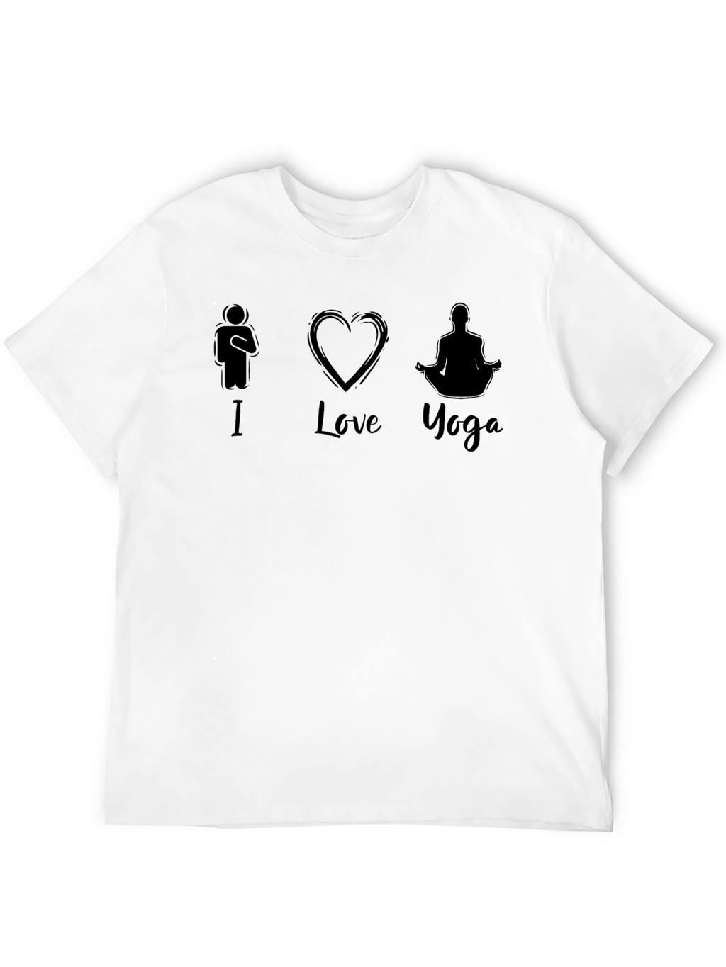 I Love Yoga Black Graphic T-Shirt