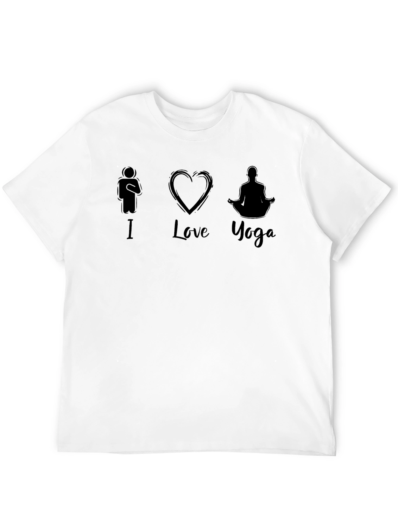 I Love Yoga Black Graphic T-Shirt