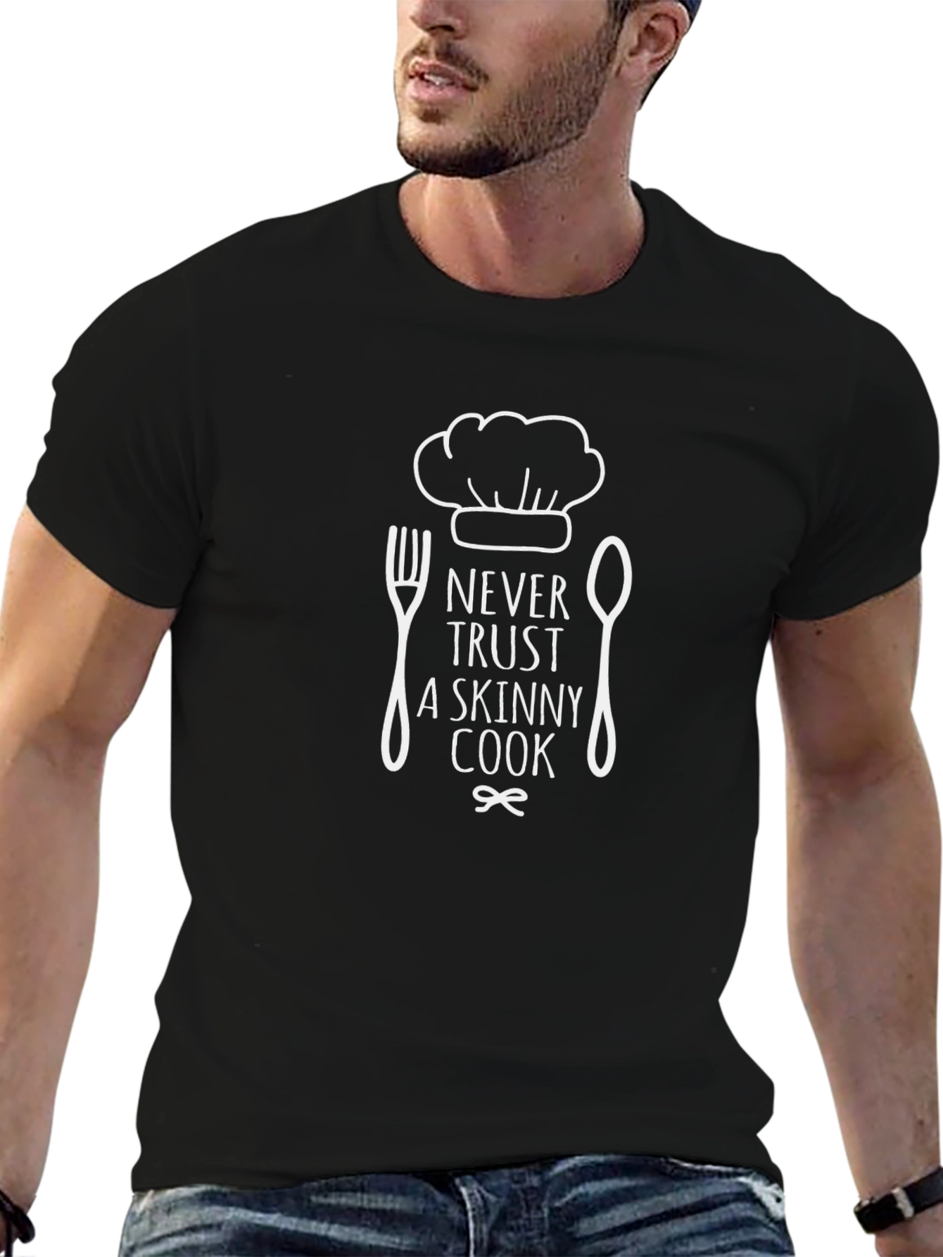 Never Trust a Skinny Cook Funny Graphic T-Shirt