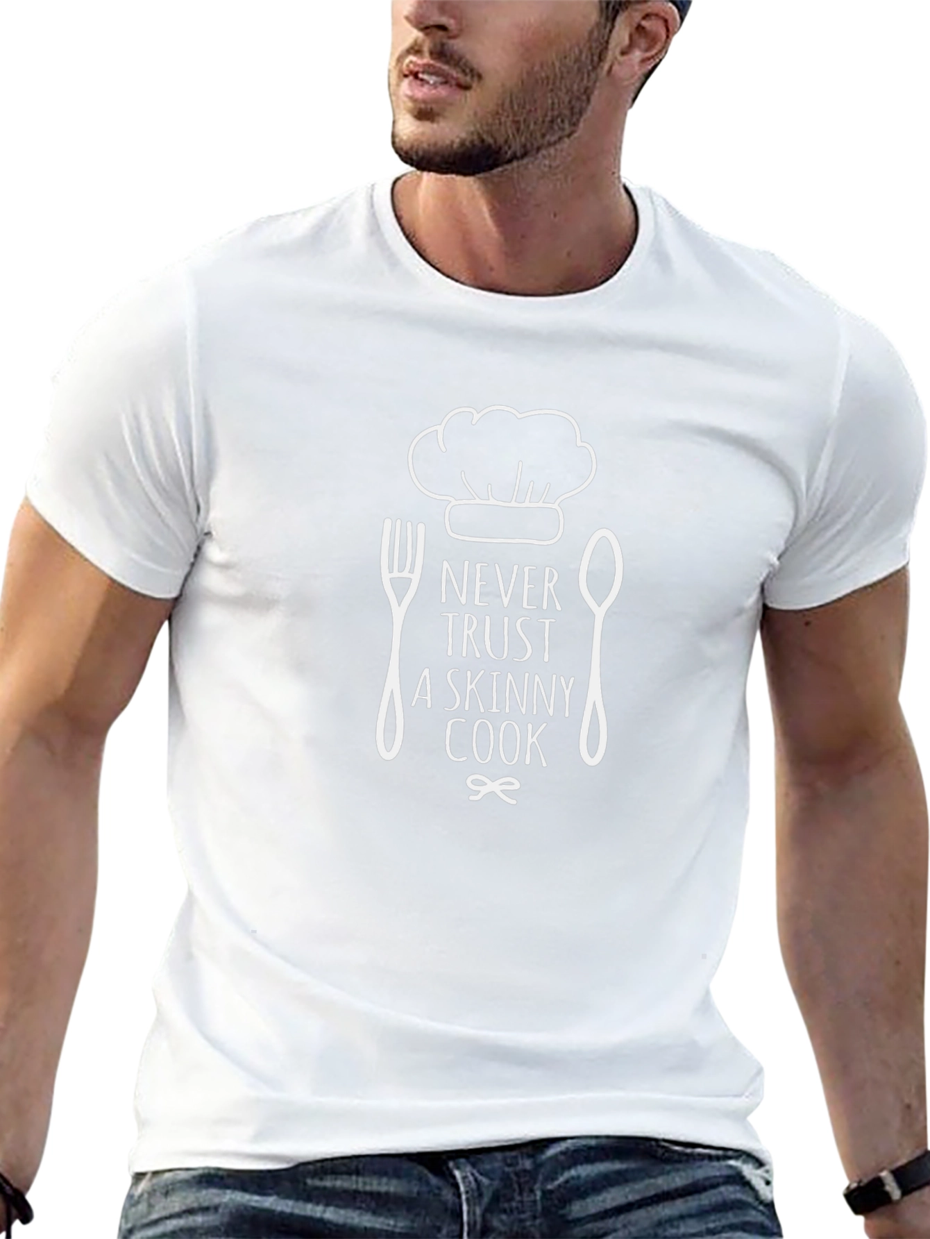 Never Trust a Skinny Cook Funny Graphic T-Shirt