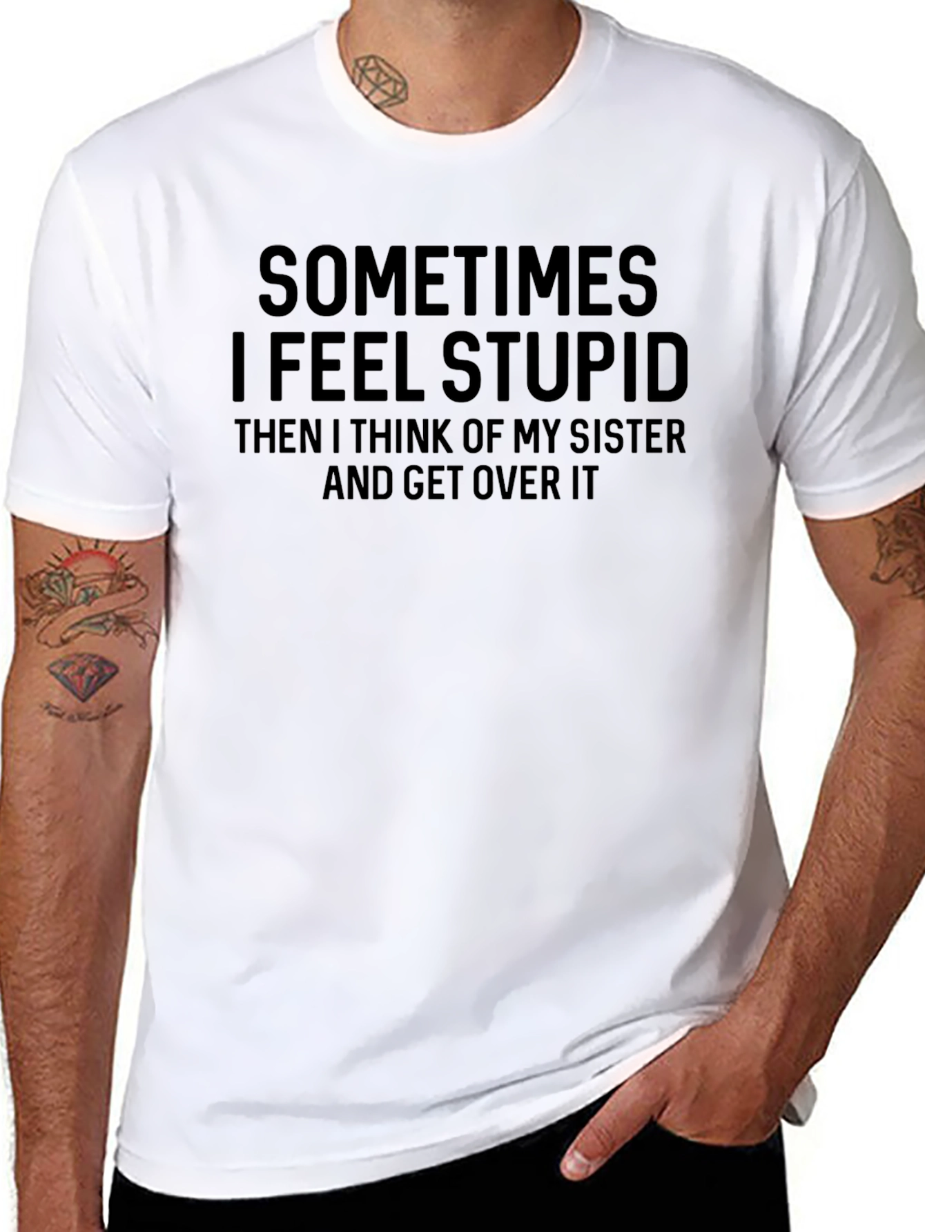 Funny Sometimes I Feel Stupid Black T-Shirt