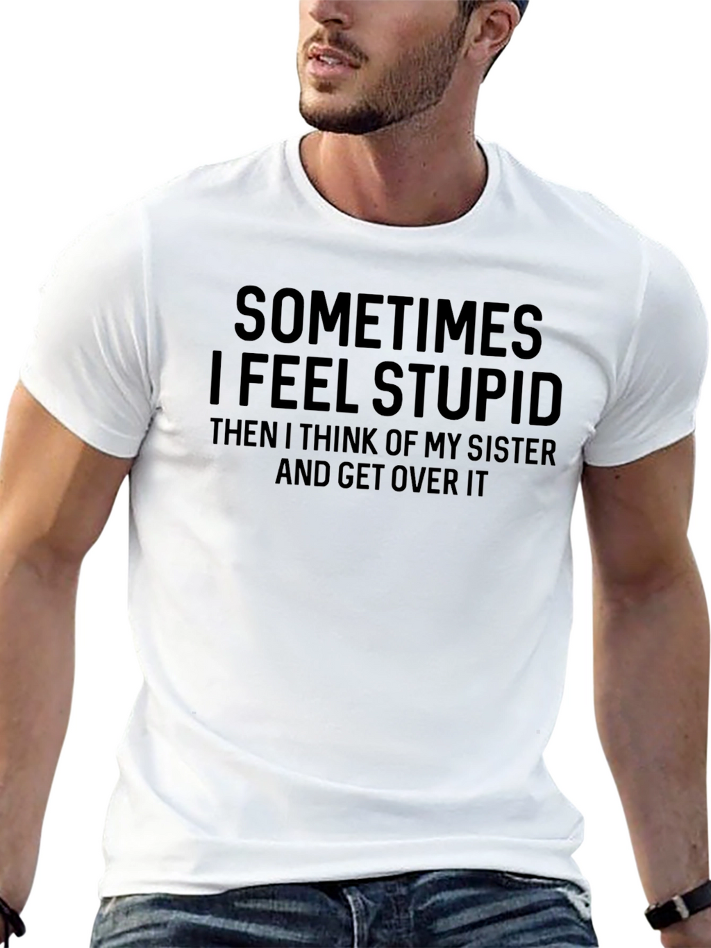 Funny Sometimes I Feel Stupid Black T-Shirt