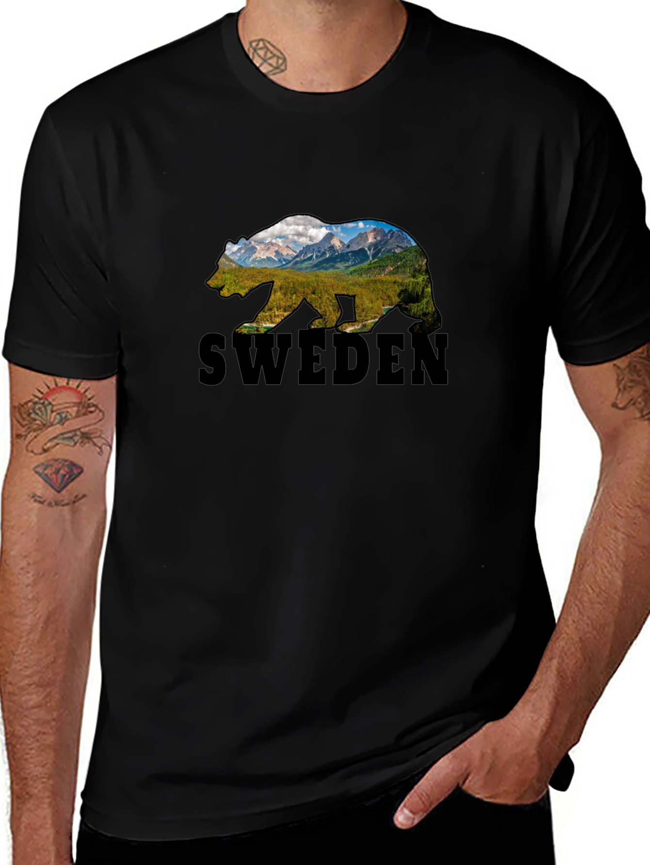 Sweden Bear Graphic T-Shirt