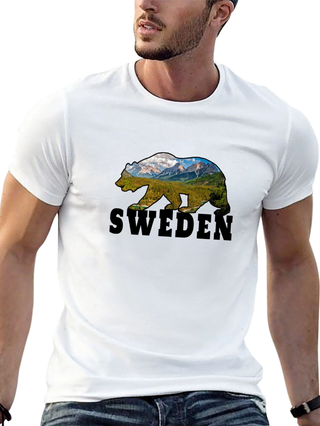 Sweden Bear Graphic T-Shirt