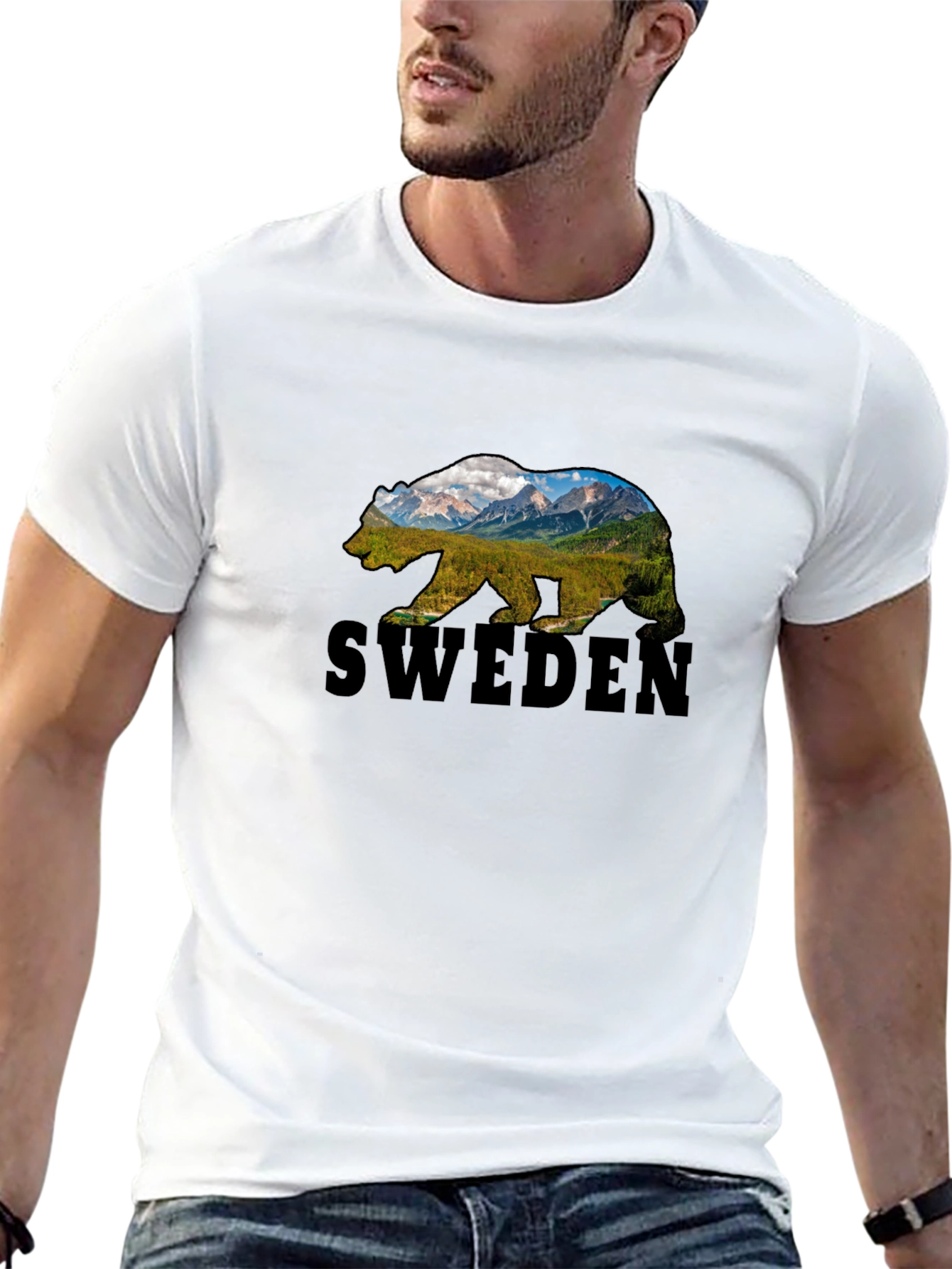 Sweden Bear Graphic T-Shirt