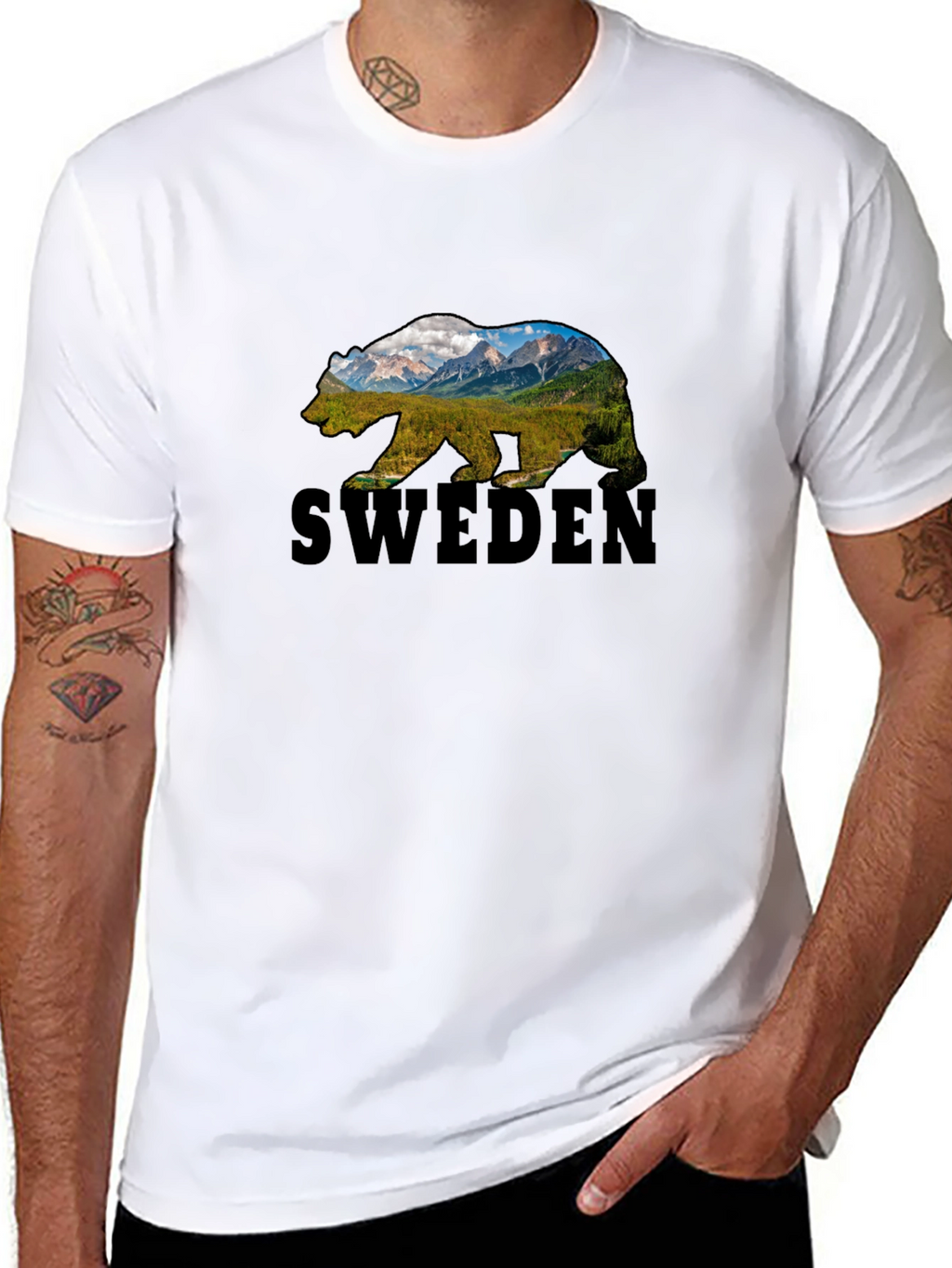 Sweden Bear Graphic T-Shirt