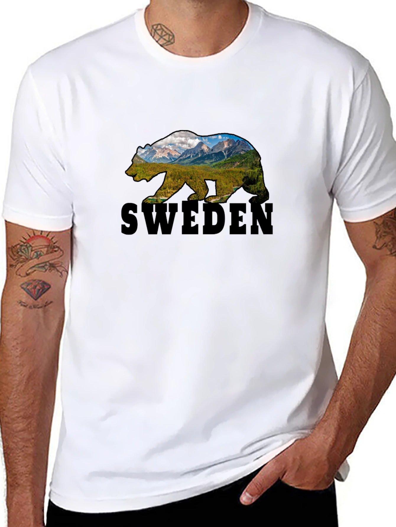 Sweden Bear Graphic T-Shirt