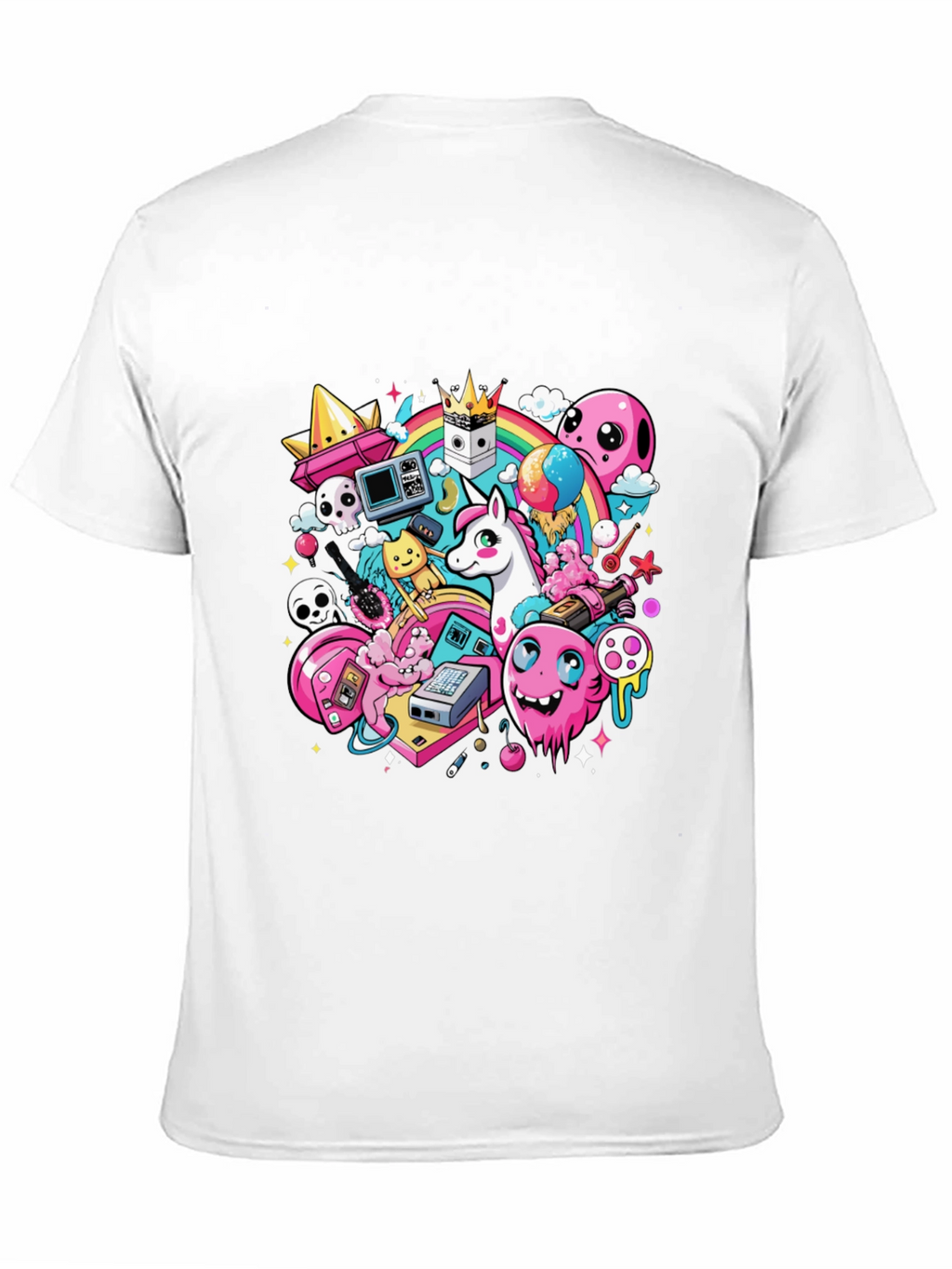 Cartoon Unicorn Graphic Print Tee