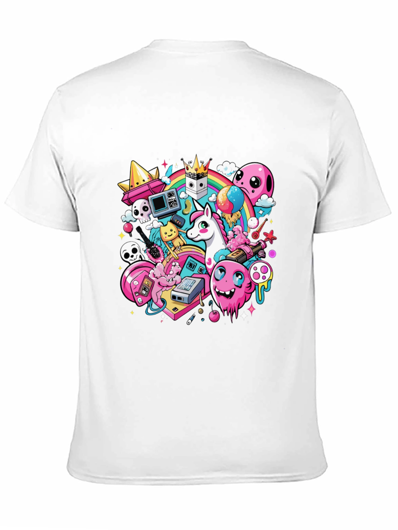 Cartoon Unicorn Graphic Print Tee