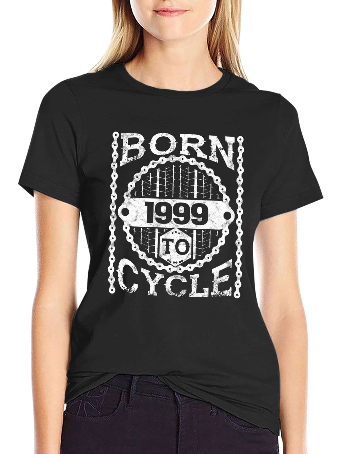 Born 1999 To Cycle Black Graphic Tee