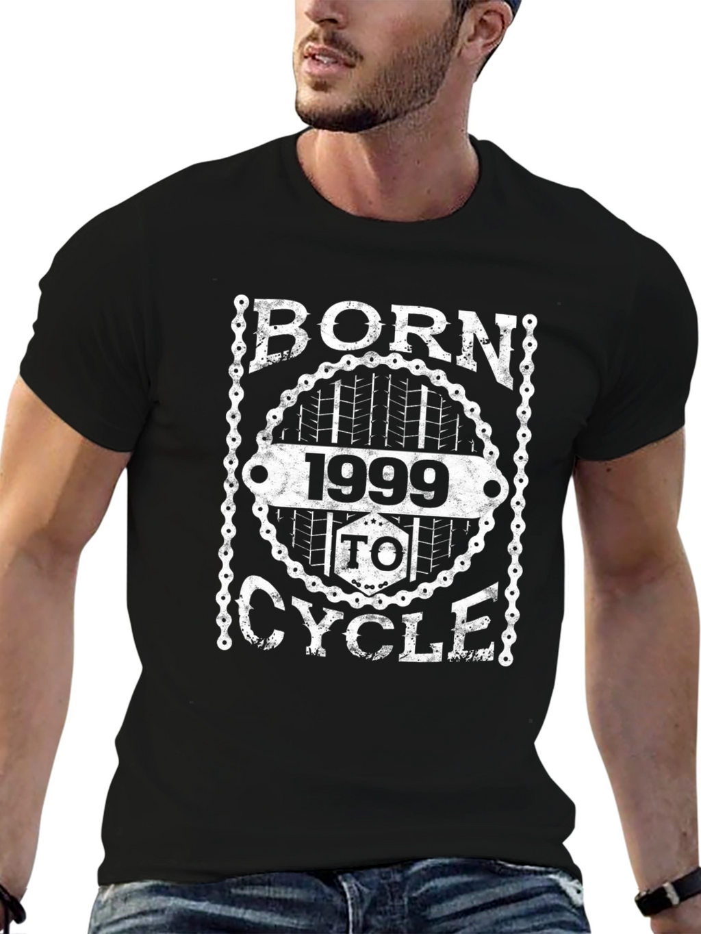 Born 1999 To Cycle Black Graphic Tee
