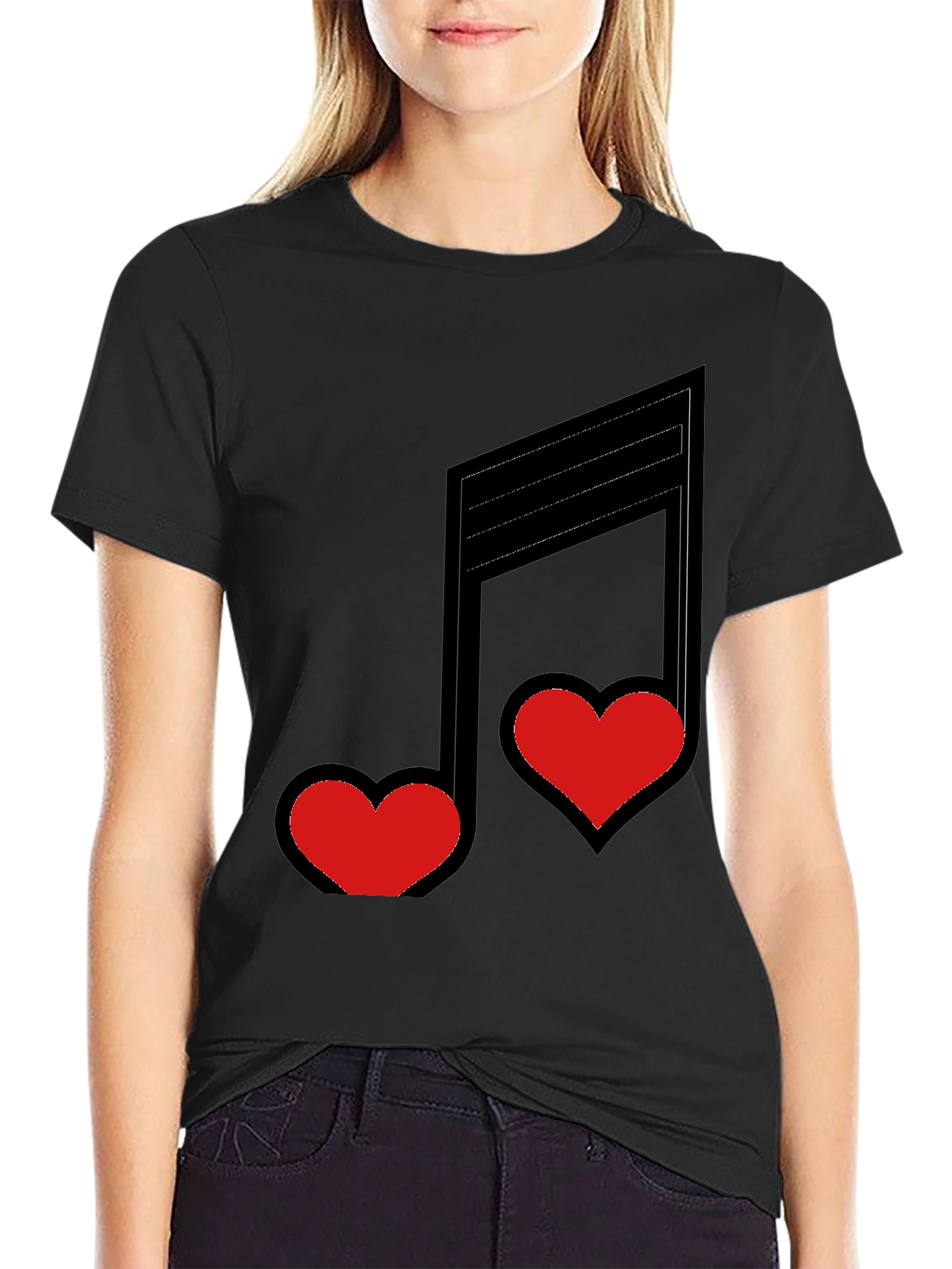 Love Notes Black Graphic Tee