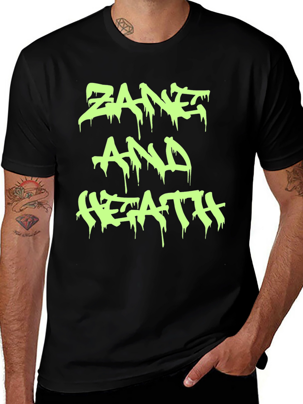 Zane and Heath T-Shirt - Black Crew Neck Tee