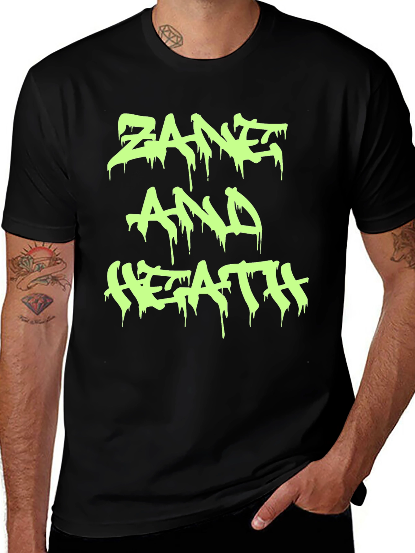 Zane and Heath T-Shirt - Black Crew Neck Tee