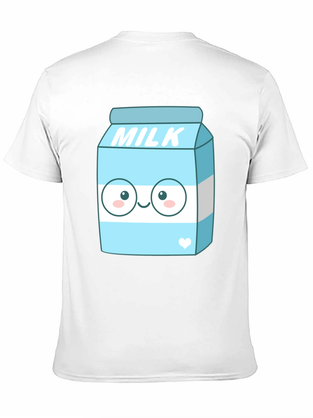 Kawaii Milk Cartoon Graphic Print Black T-Shirt