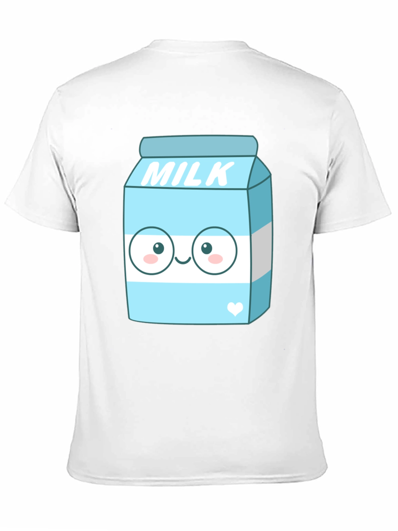 Kawaii Milk Cartoon Graphic Print Black T-Shirt