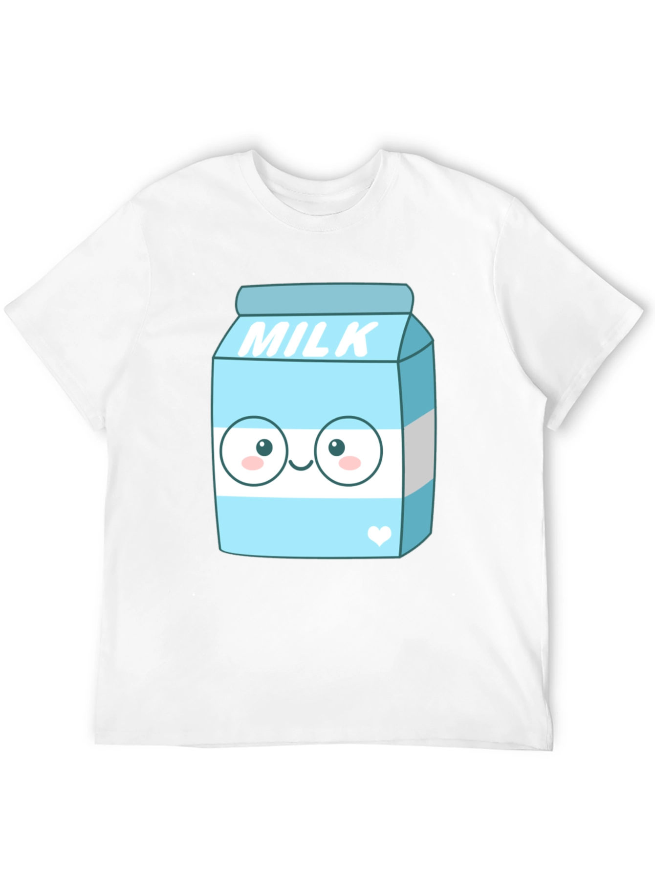 Kawaii Milk Cartoon Graphic Print Black T-Shirt