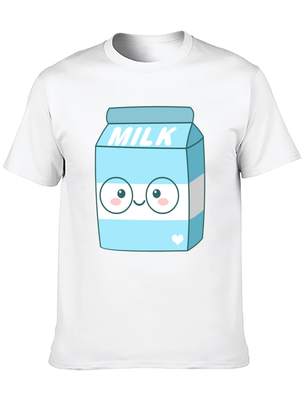 Kawaii Milk Cartoon Graphic Print Black T-Shirt