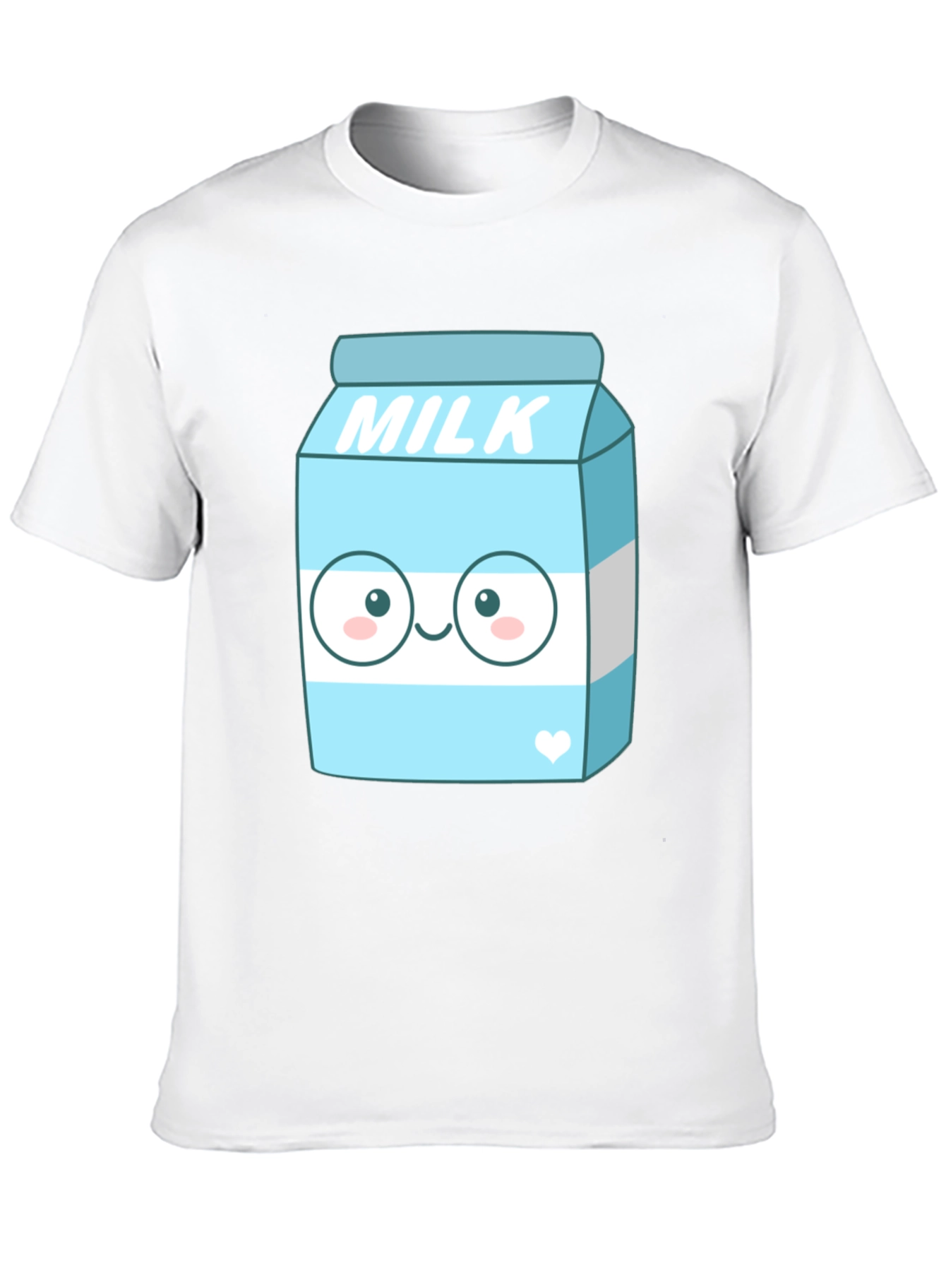 Kawaii Milk Cartoon Graphic Print Black T-Shirt