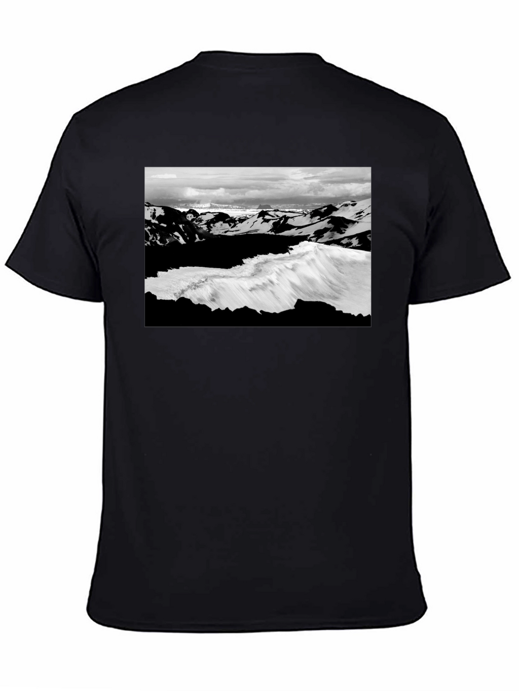 Black Graphic Tee - Iceland Landscape