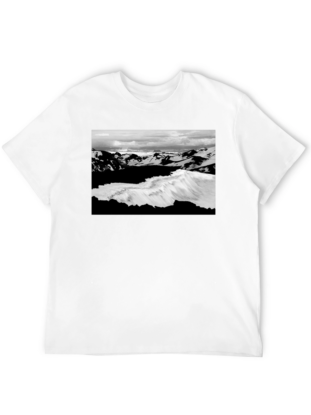 Black Graphic Tee - Iceland Landscape