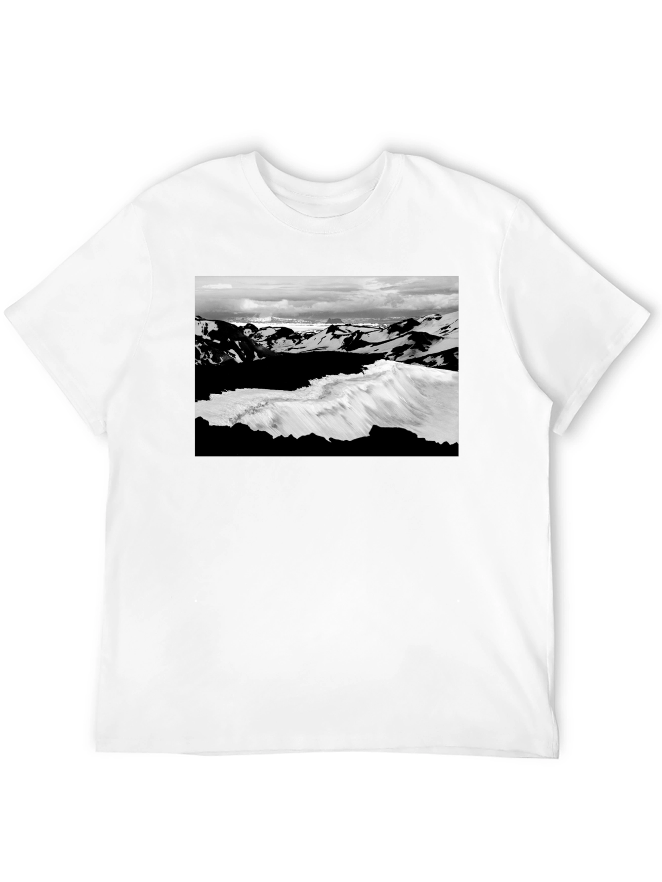 Black Graphic Tee - Iceland Landscape