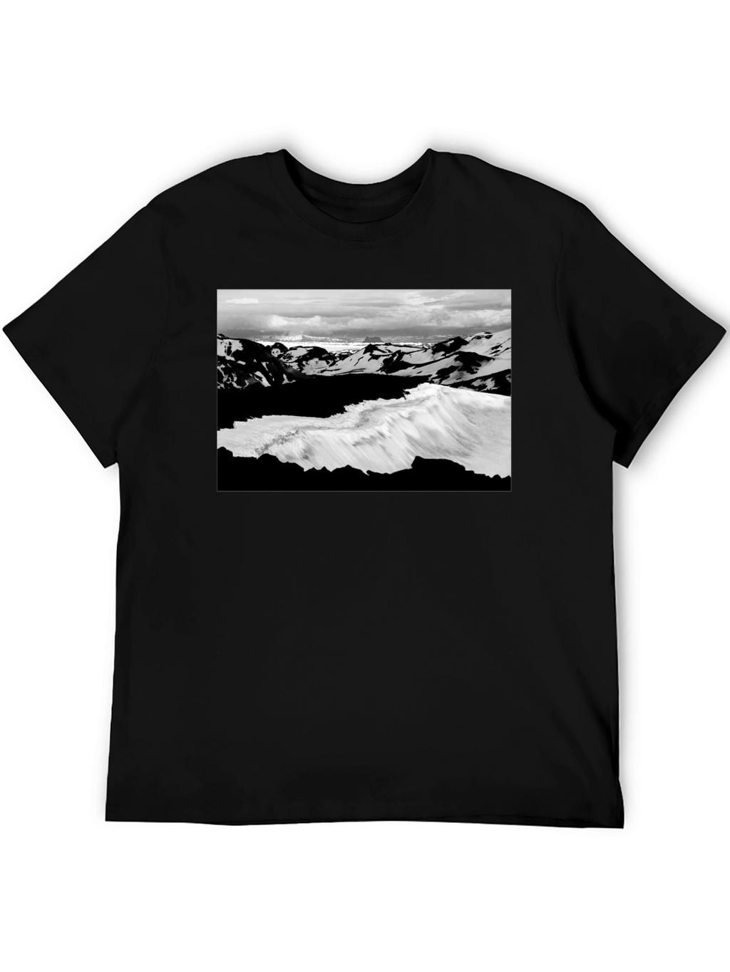 Black Graphic Tee - Iceland Landscape