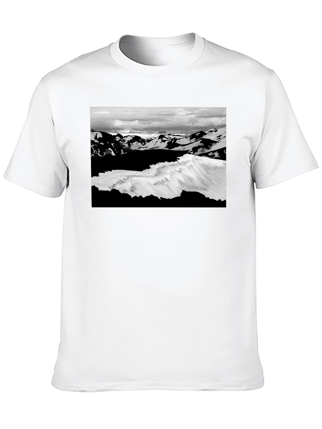 Black Graphic Tee - Iceland Landscape