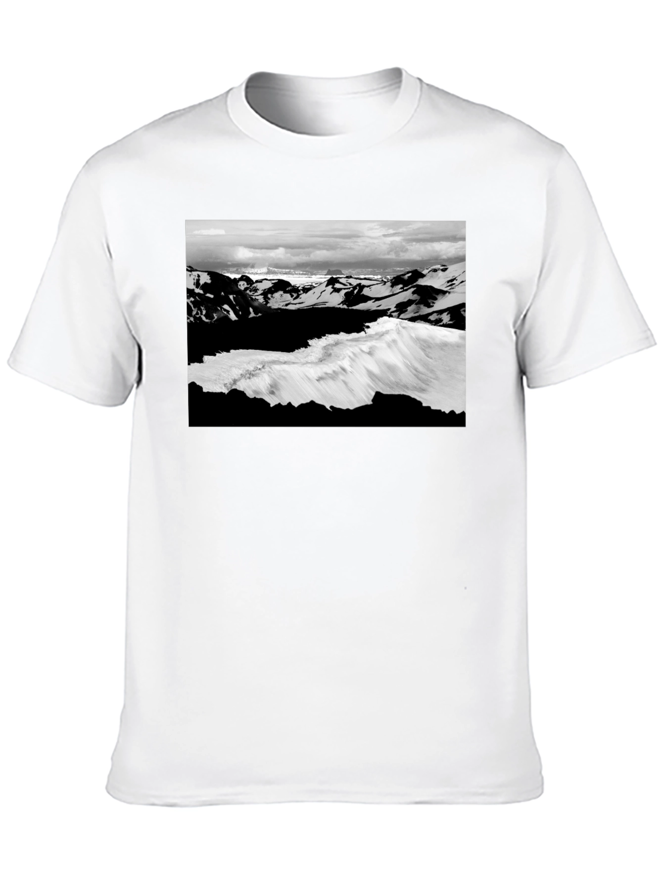 Black Graphic Tee - Iceland Landscape