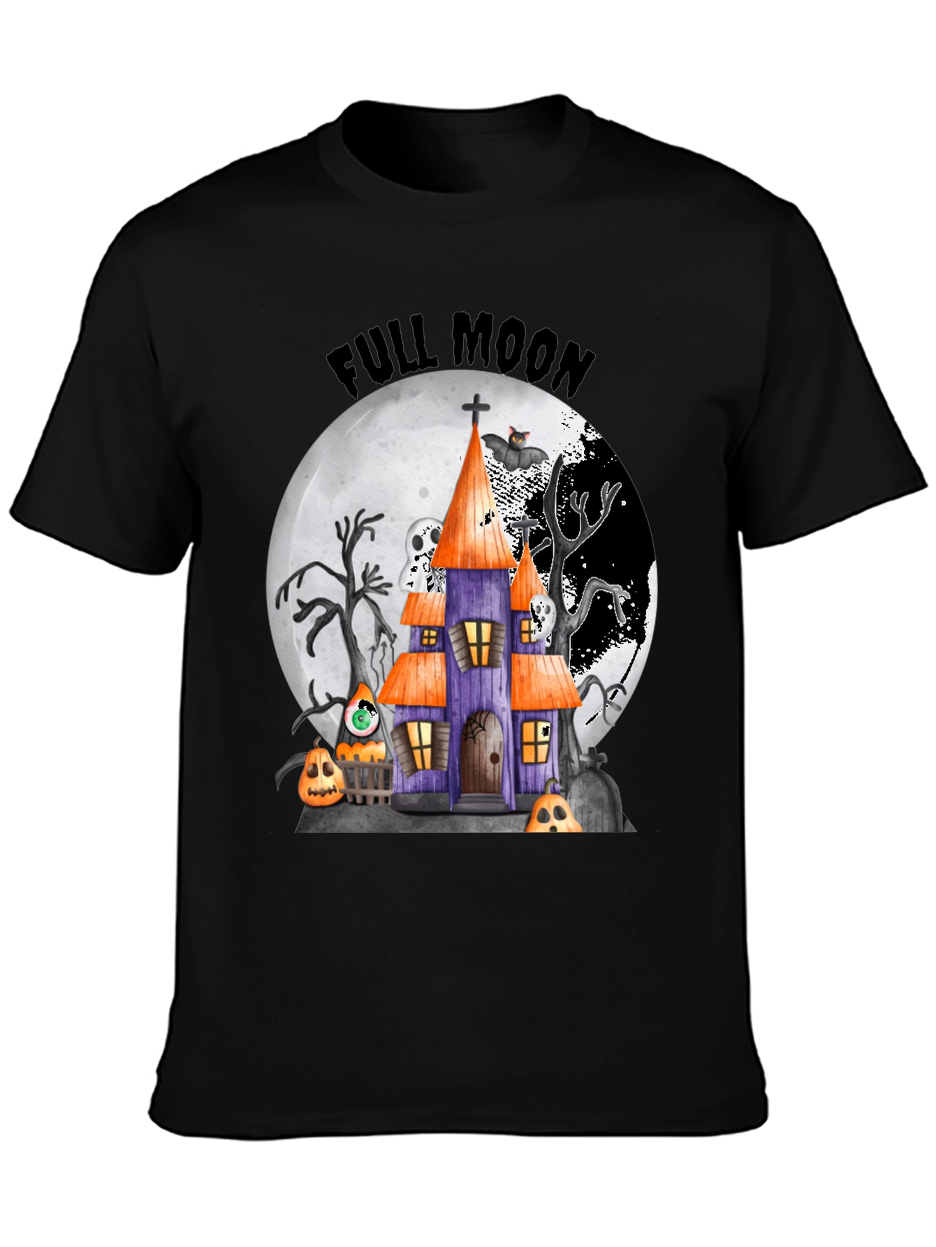 Halloween Full Moon Spooky House T-Shirt