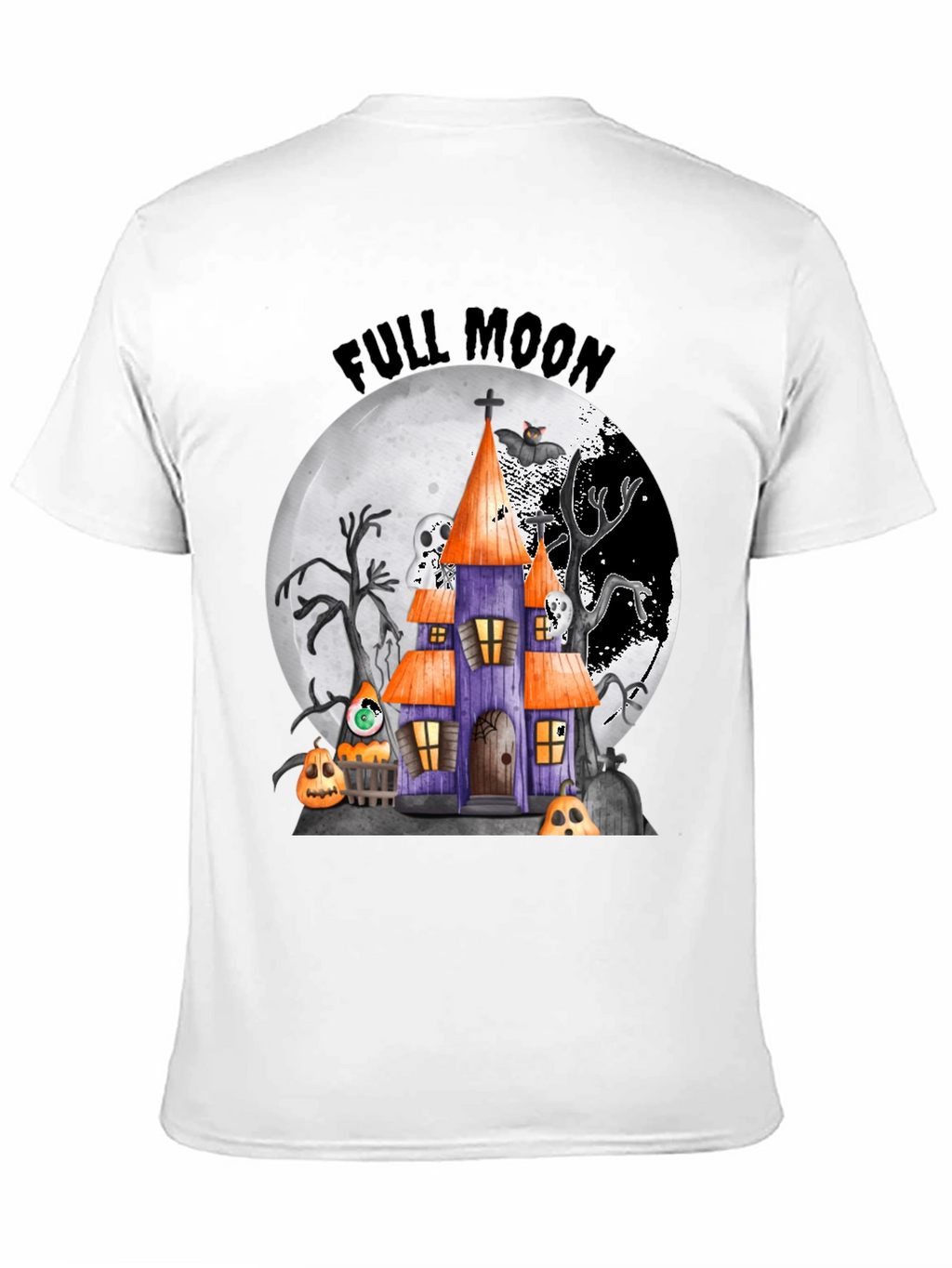 Halloween Full Moon Spooky House T-Shirt