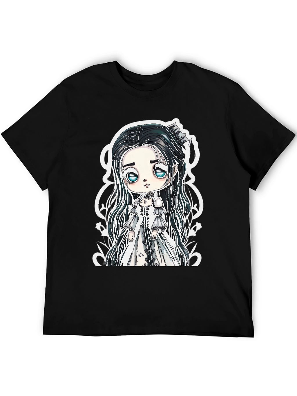 Gothic Doll Graphic Tee - Black Unisex T-Shirt
