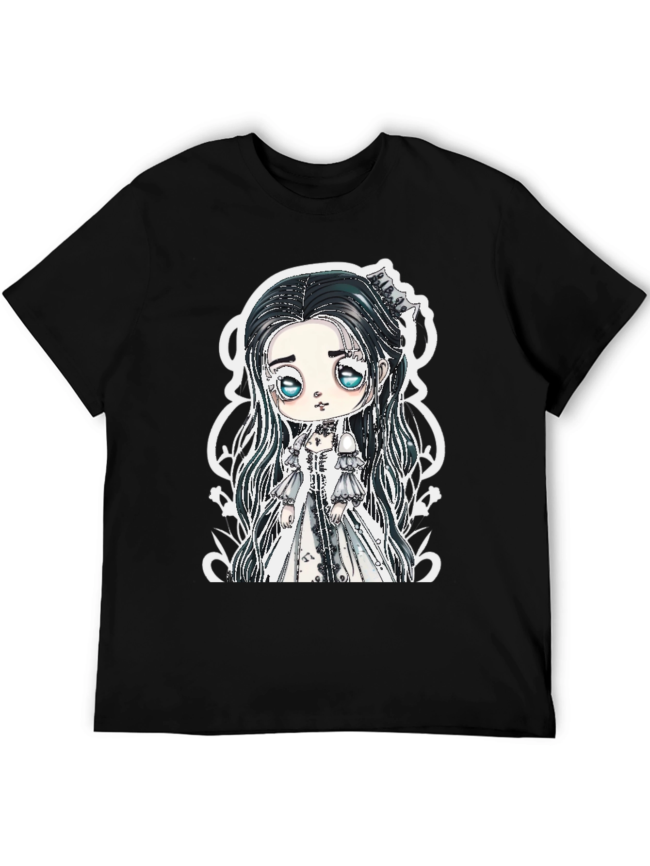Gothic Doll Graphic Tee - Black Unisex T-Shirt