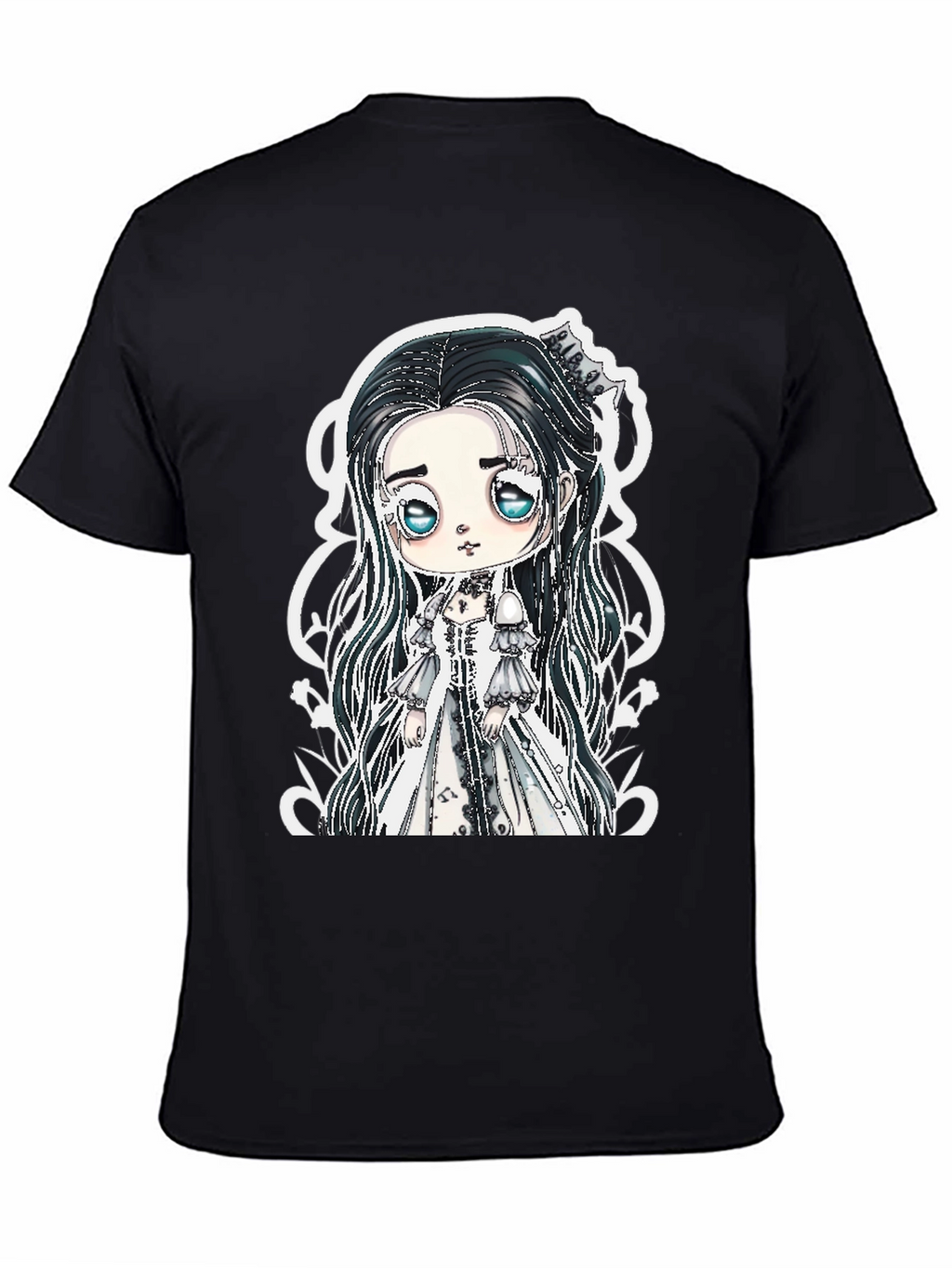 Gothic Doll Graphic Tee - Black Unisex T-Shirt