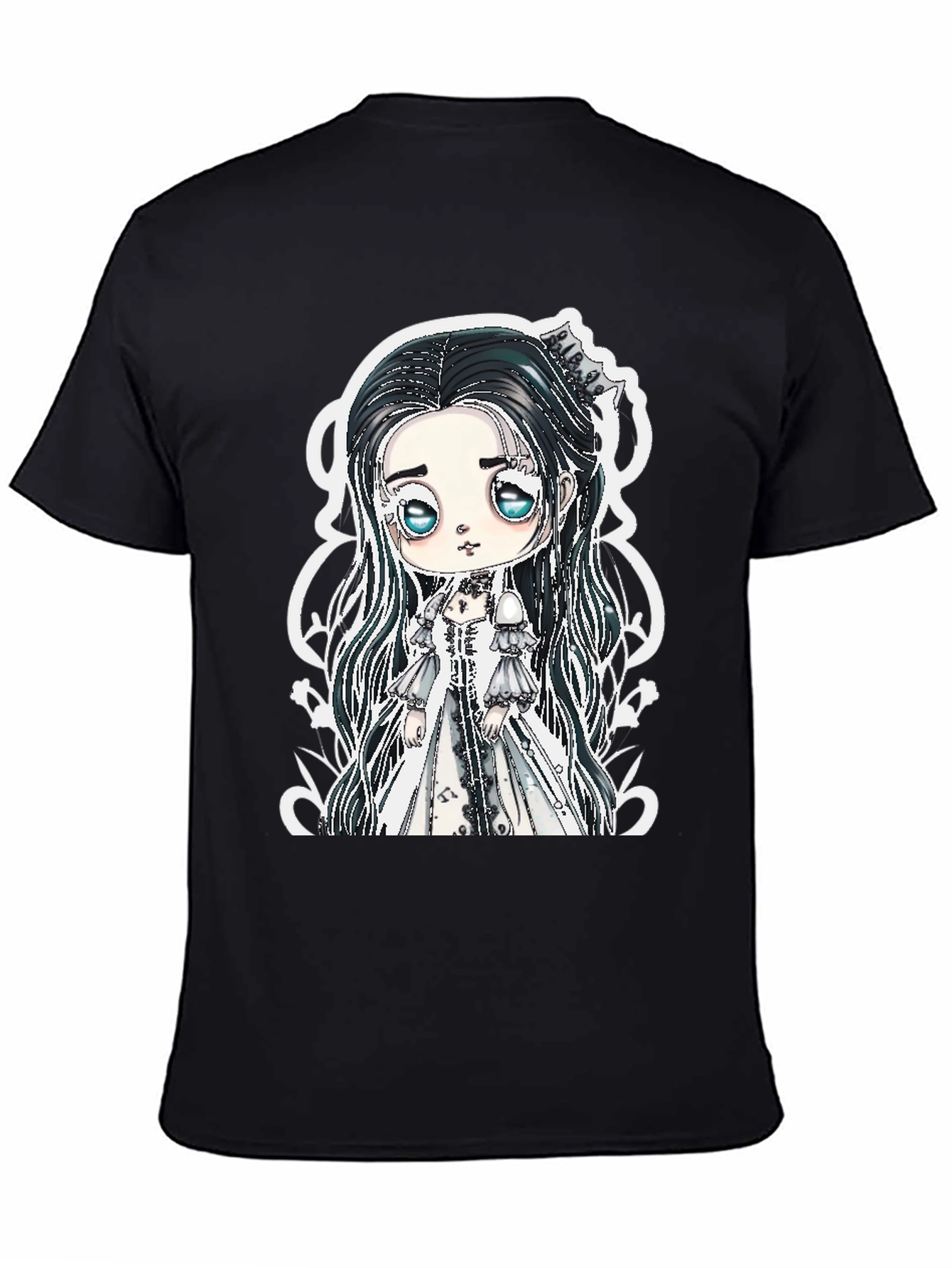 Gothic Doll Graphic Tee - Black Unisex T-Shirt