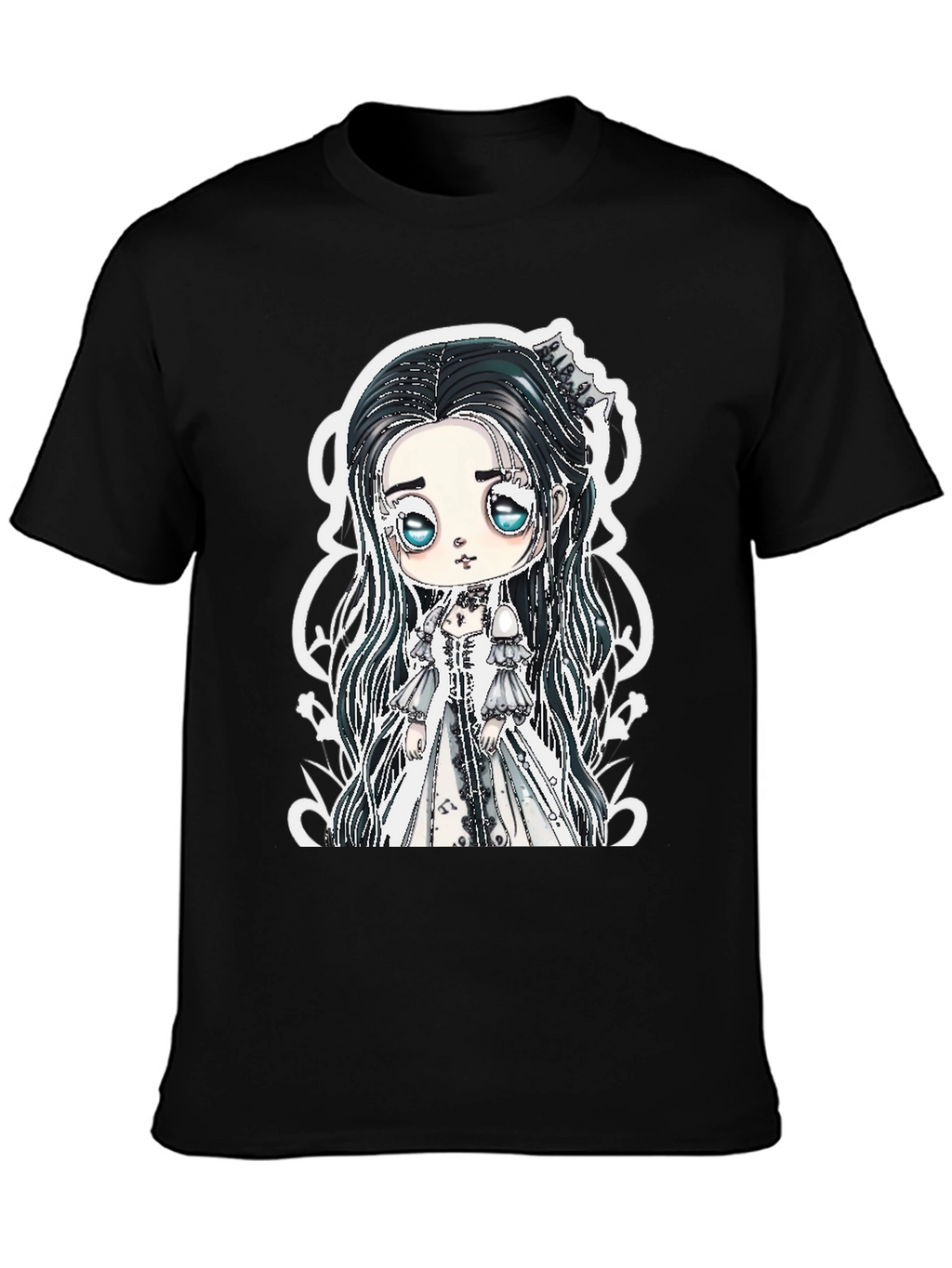 Gothic Doll Graphic Tee - Black Unisex T-Shirt