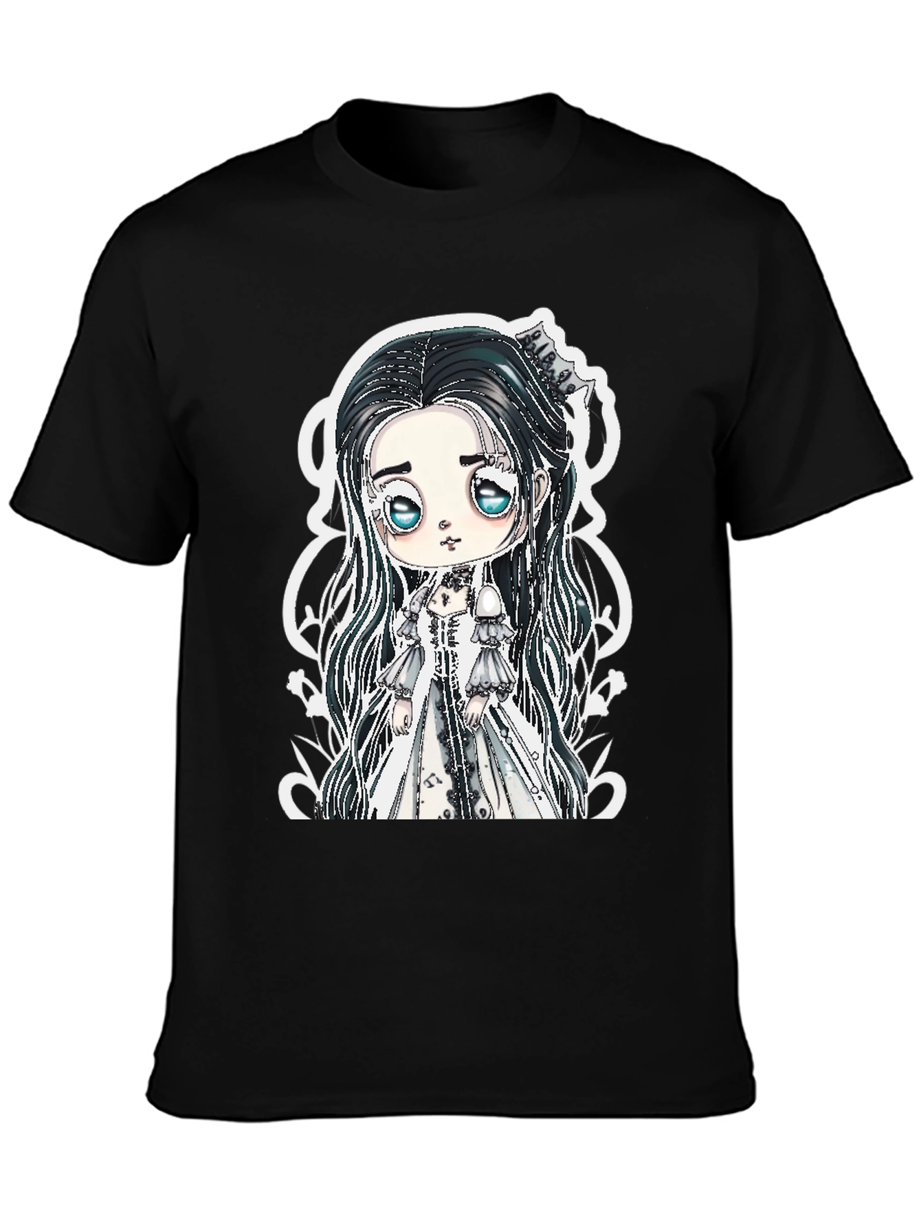 Gothic Doll Graphic Tee - Black Unisex T-Shirt