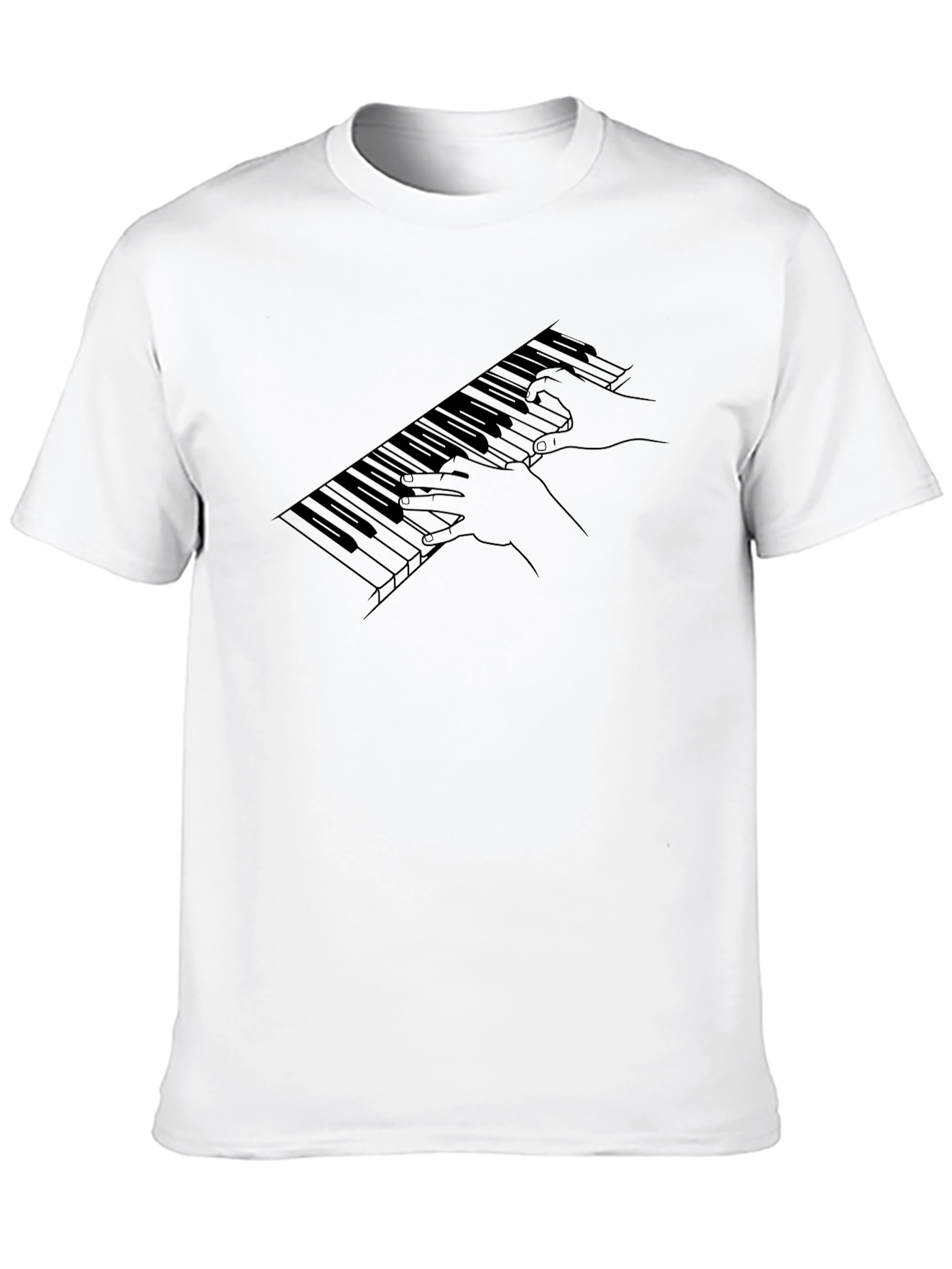 Piano Keys Graphic T-Shirt - Black