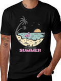 Aloha Summer Beach Flamingo Graphic T-Shirt