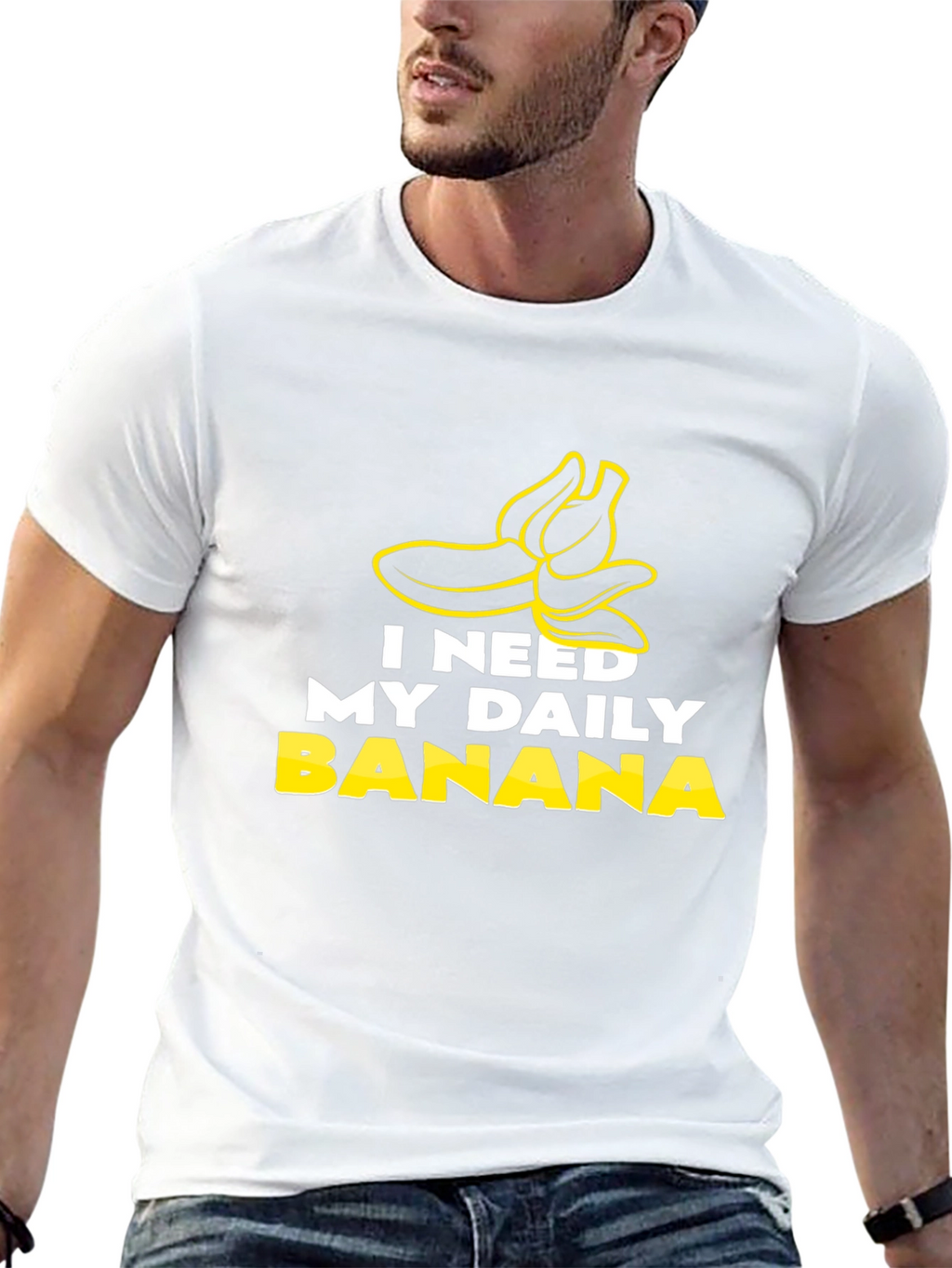 I Need My Daily Banana Black Graphic Tee