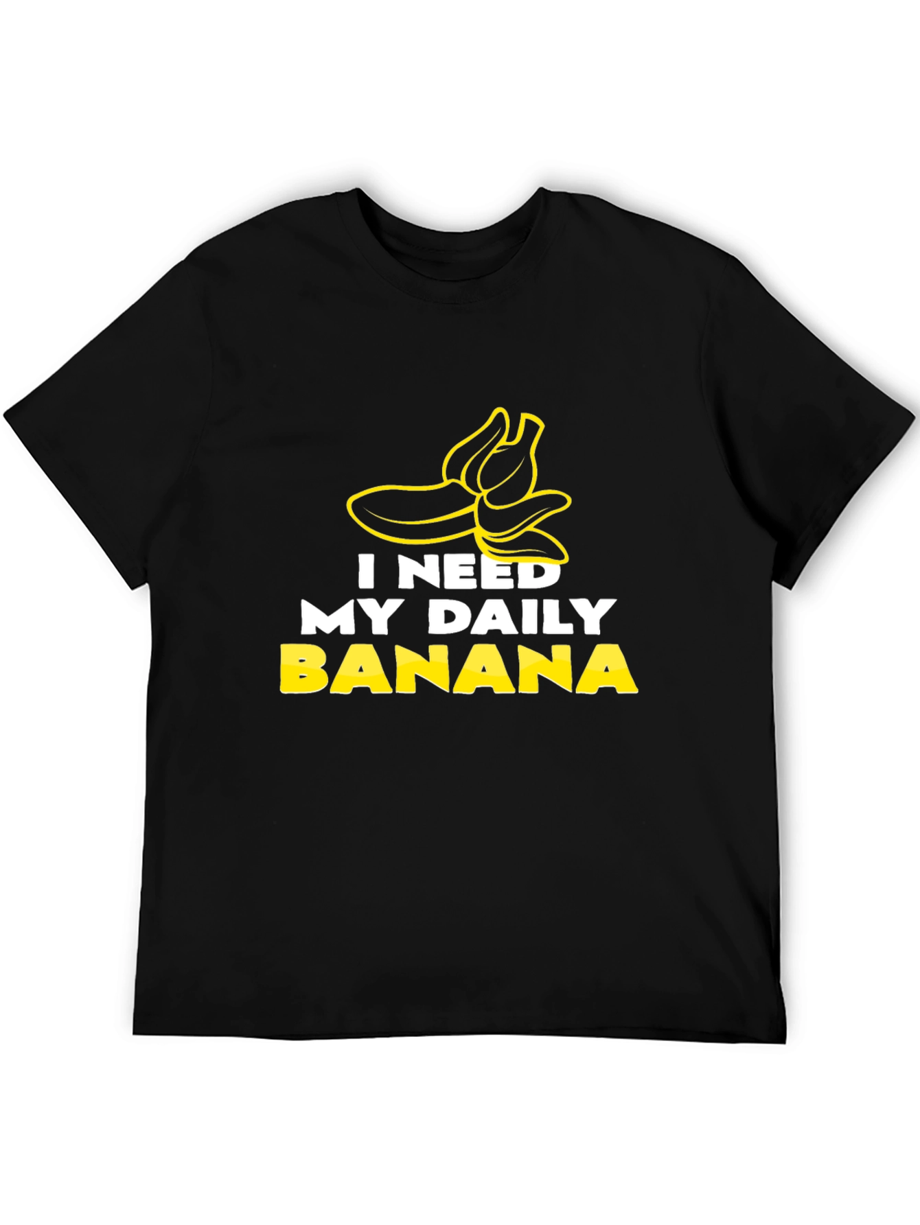 I Need My Daily Banana Black Graphic Tee