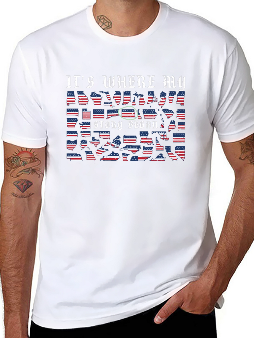 USA Flag Its Where My Story Began T-Shirt