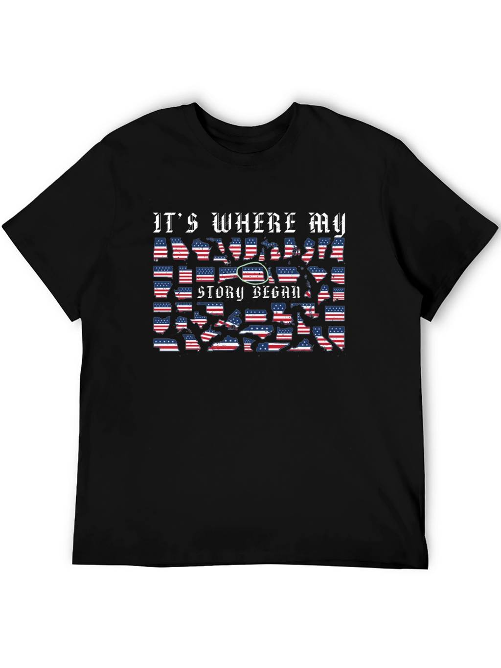 USA Flag Its Where My Story Began T-Shirt