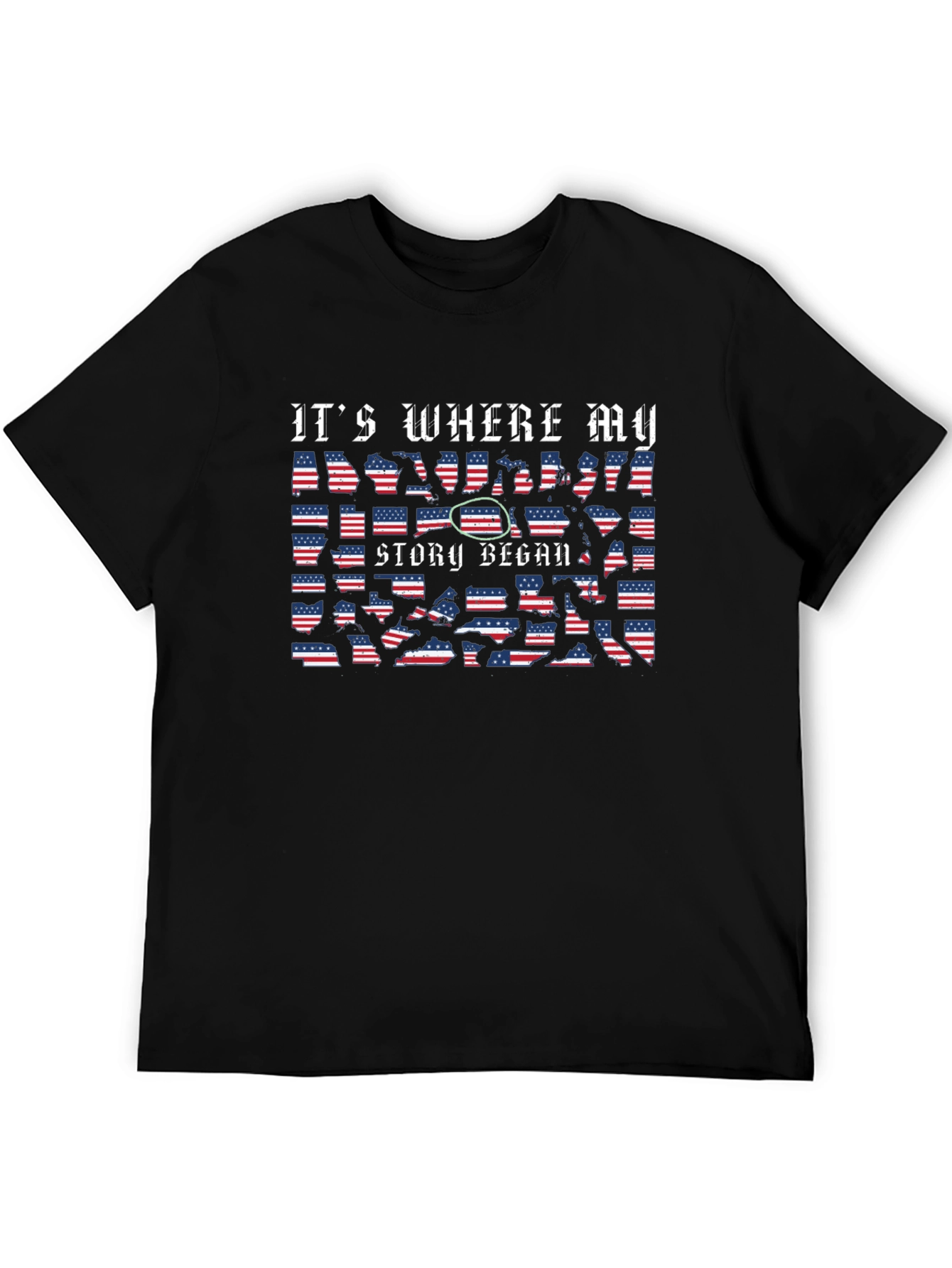 USA Flag Its Where My Story Began T-Shirt